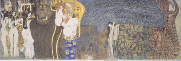 Der Beethoven Der Hostile Powers Far Wand Gustav Klimt Frieze Ölgemälde